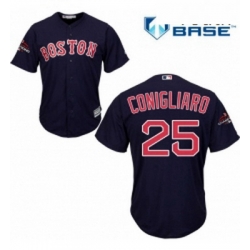 Youth Majestic Boston Red Sox 25 Tony Conigliaro Authentic Navy Blue Alternate Road Cool Base 2018 World Series Champions MLB Jersey 