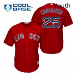 Youth Majestic Boston Red Sox 25 Tony Conigliaro Authentic Red Alternate Home Cool Base MLB Jersey 
