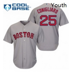 Youth Majestic Boston Red Sox 25 Tony Conigliaro Replica Grey Road Cool Base MLB Jersey 