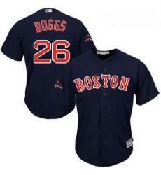 Youth Majestic Boston Red Sox 26 Wade Boggs Authentic Navy Blue Alternate Road Cool Base 2018 World Series Champions MLB Jersey