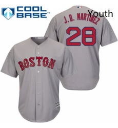 Youth Majestic Boston Red Sox 28 J D Martinez Authentic Grey Road Cool Base MLB Jersey 