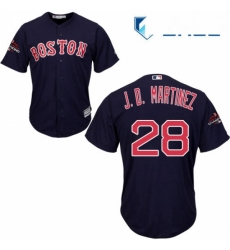 Youth Majestic Boston Red Sox 28 J D Martinez Authentic Navy Blue Alternate Road Cool Base 2018 World Series Champions MLB Jerse