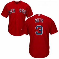 Youth Majestic Boston Red Sox 3 Babe Ruth Replica Red Alternate Home Cool Base MLB Jersey