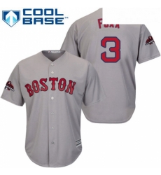 Youth Majestic Boston Red Sox 3 Jimmie Foxx Authentic Grey Road Cool Base 2018 World Series Champions MLB Jersey