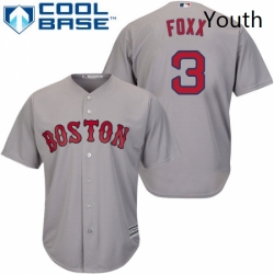Youth Majestic Boston Red Sox 3 Jimmie Foxx Authentic Grey Road Cool Base MLB Jersey