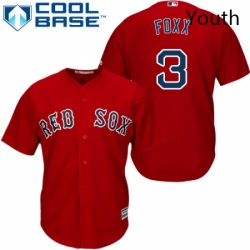 Youth Majestic Boston Red Sox 3 Jimmie Foxx Authentic Red Alternate Home Cool Base MLB Jersey