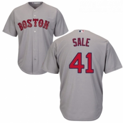 Youth Majestic Boston Red Sox 41 Chris Sale Authentic Grey Road Cool Base MLB Jersey