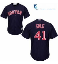 Youth Majestic Boston Red Sox 41 Chris Sale Authentic Navy Blue Alternate Road Cool Base MLB Jersey