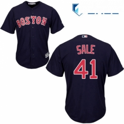 Youth Majestic Boston Red Sox 41 Chris Sale Replica Navy Blue Alternate Road Cool Base MLB Jersey