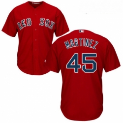 Youth Majestic Boston Red Sox 45 Pedro Martinez Replica Red Alternate Home Cool Base MLB Jersey