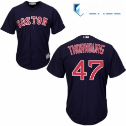 Youth Majestic Boston Red Sox 47 Tyler Thornburg Authentic Navy Blue Alternate Road Cool Base MLB Jersey