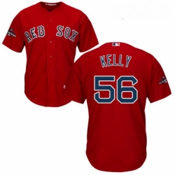 Youth Majestic Boston Red Sox 56 Joe Kelly Authentic Red Alternate Home Cool Base 2018 World Series Champions MLB Jersey