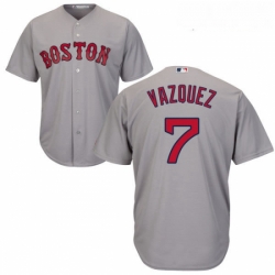 Youth Majestic Boston Red Sox 7 Christian Vazquez Replica Grey Road Cool Base MLB Jersey