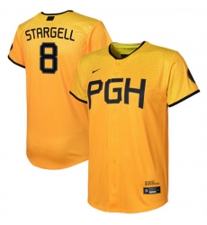 Youth Pittsburgh Pirates 8 Willie Stargell Gold 2023 City Connect Stitched Jersey
