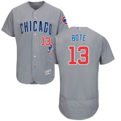 Cubs 13 David Bote Grey Flexbase Authentic Collection Road Stitched Baseball Jersey