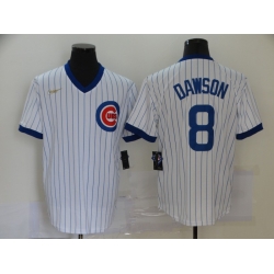 Cubs 8 Andre Dawson White Nike Cool Base Jersey