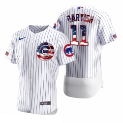 Men Chicago Cubs 11 Yu Darvish Men Nike White Fluttering USA Flag Limited Edition Flex Base MLB Jersey