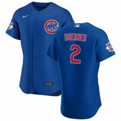 Men Chicago Cubs 2 Nico Hoerner Blue Flex Base Stitched jersey