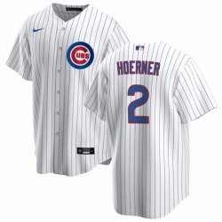 Men Chicago Cubs 2 Nico Hoerner White Cool Base Stitched Baseball jersey