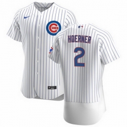 Men Chicago Cubs 2 Nico Hoerner White Flex Base Stitched jersey