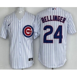 Men Chicago Cubs 24 Cody Bellinger White Cool Base Jersey