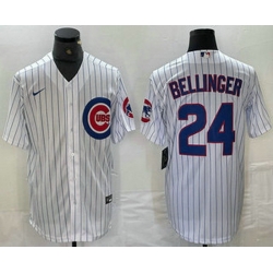 Men Chicago Cubs 24 Cody Bellinger White Stitched Cool Base Nike Jersey