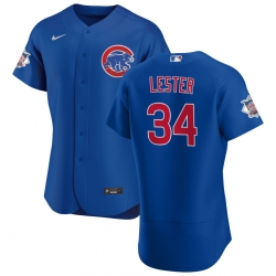 Men Chicago Cubs 34 Jon Lester Men Nike Royal Alternate 2020 Flex Base Player Jersey