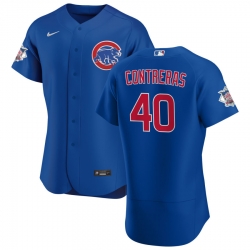 Men Chicago Cubs 40 Willson Contreras Men Nike Royal Alternate 2020 Flex Base Player Jersey
