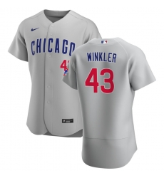 Men Chicago Cubs 43 Dan Winkler Men Nike Gray Road 2020 Flex Base Team Jersey