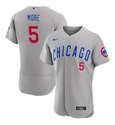 Men Chicago Cubs 5 Christopher Morel Grey Flex Base Stitched Baseball Jersey