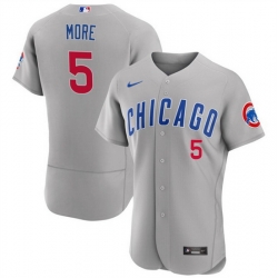 Men Chicago Cubs 5 Christopher Morel Grey Flex Base Stitched Baseball Jersey