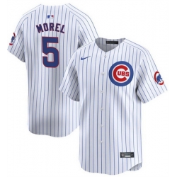 Men Chicago Cubs 5 Christopher Morel White 2024 Home Limited Stitched Baseball Jersey