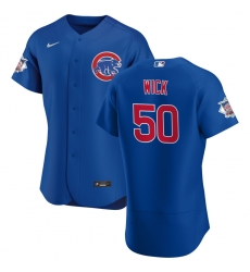 Men Chicago Cubs 50 Rowan Wick Men Nike Royal Alternate 2020 Flex Base Player Jersey