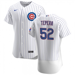 Men Chicago Cubs 52 Ryan Tepera Men Nike White Home 2020 Flex Base Player Jersey