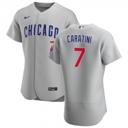 Men Chicago Cubs 7 Victor Caratini Men Nike Gray Road 2020 Flex Base Team Jersey