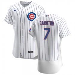 Men Chicago Cubs 7 Victor Caratini Men Nike White Home 2020 Flex Base Player Jersey