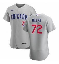 Men Chicago Cubs 72 Tyson Miller Men Nike Gray Road 2020 Flex Base Team Jersey