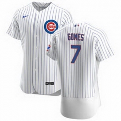 Men Chicago Cubs 7Yan Gomes White Flex Base Stitched jersey