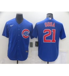 Men Nike Chicago Cubs Sammy Sosa 21 Authentic Royal Blue Cool Base Jersey