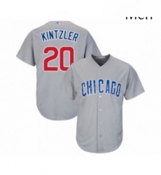 Mens Chicago Cubs 20 Brandon Kintzler Replica Grey Road Cool Base Baseball Jersey 