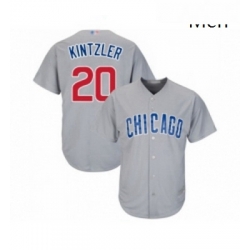Mens Chicago Cubs 20 Brandon Kintzler Replica Grey Road Cool Base Baseball Jersey 