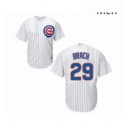 Mens Chicago Cubs 29 Brad Brach Replica White Home Cool Base Baseball Jersey 