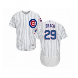 Mens Chicago Cubs 29 Brad Brach White Home Flex Base Authentic Collection Baseball Jersey