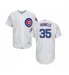 Mens Chicago Cubs 35 Cole Hamels White Home Flex Base Authentic Collection Baseball Jersey