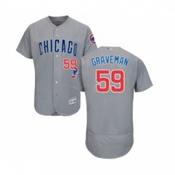 Mens Chicago Cubs 59 Kendall Graveman Grey Road Flex Base Authentic Collection Baseball Jersey