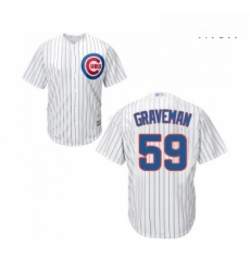 Mens Chicago Cubs 59 Kendall Graveman Replica White Home Cool Base Baseball Jersey 