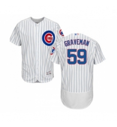 Mens Chicago Cubs 59 Kendall Graveman White Home Flex Base Authentic Collection Baseball Jersey