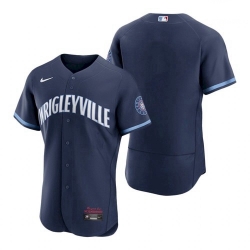 Men's Chicago Cubs Wrigleyville Navy 2021 City Connect Authentic Jersey
