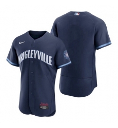 Men's Chicago Cubs Wrigleyville Navy City Connect Authentic Jersey