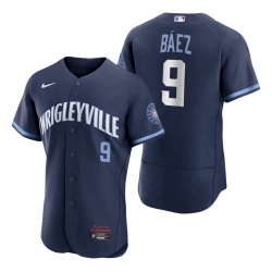 Men's Cubs Wrigleyville Javier Baez City Connect Authentic Jersey